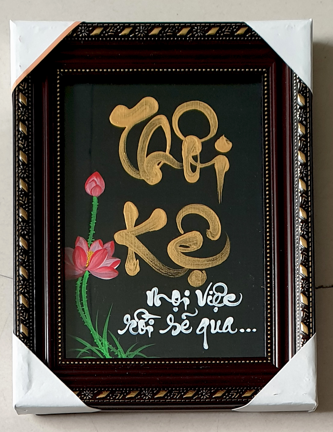 Tranh thư pháp để bàn chữ Thôi Kệ 18x23