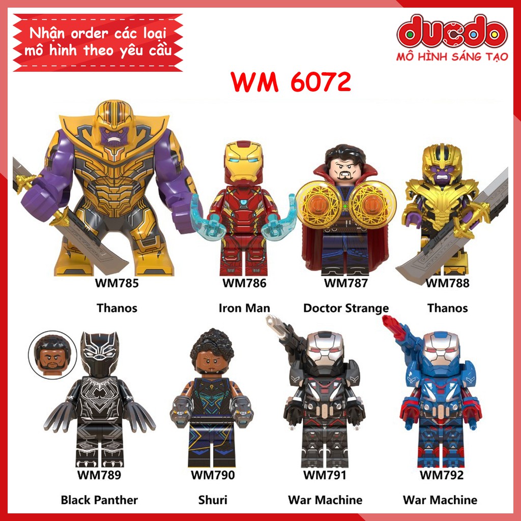 Minifigures Thanos và các siêu anh hùng endgame tuyệt đẹp - Đồ chơi Lắp ghép Xếp hình Mô hình Mini EndGame WM WM6072