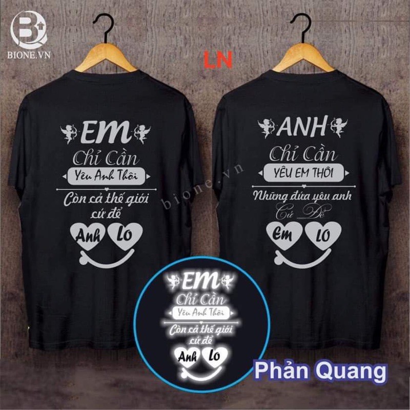 HOÀN TIỀN 15% - ÁO ĐÔI CHỮ PHẢN QUANG CỰC HÓT( 2 ÁO GIÁ CỰC RẺ NHOAAAAA )