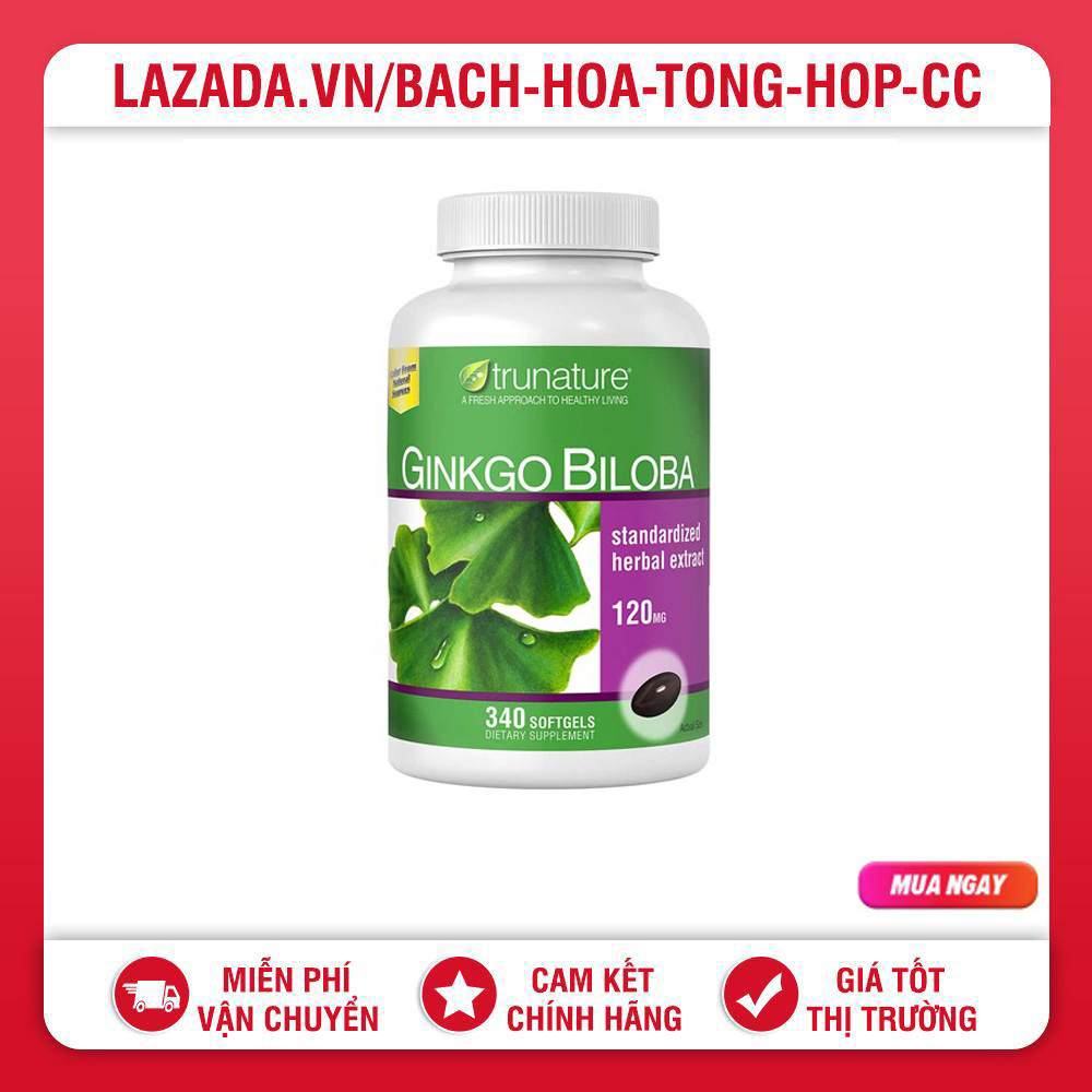 (Date 12.2026) Viên Uống Bổ Não Trunature Ginkgo Biloba 340 Viên Mỹ