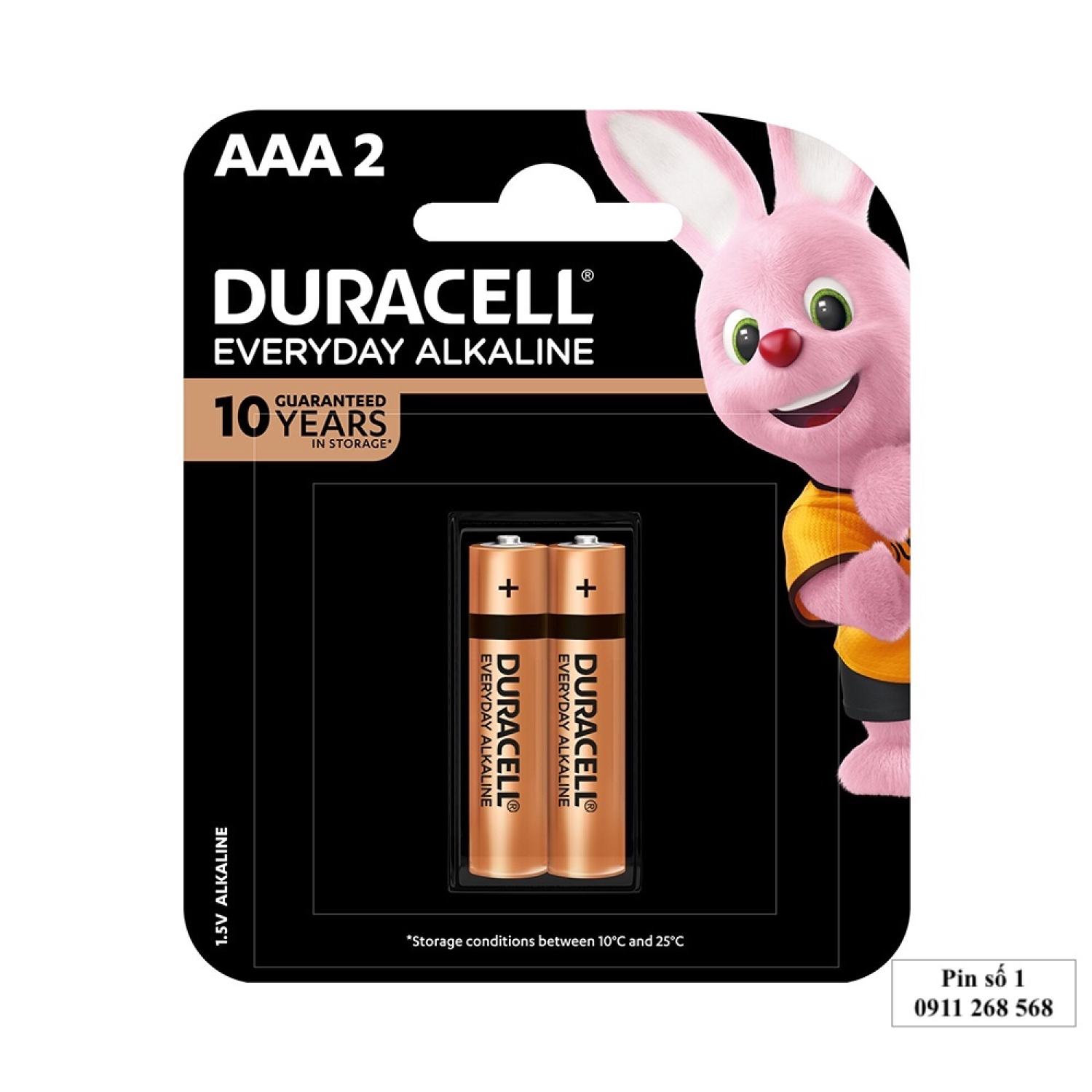 Pin điều khiển aaa mn2400 everyday alkaline duracell 1 vỉ 2 viên, 1 hộp 12 vỉ
