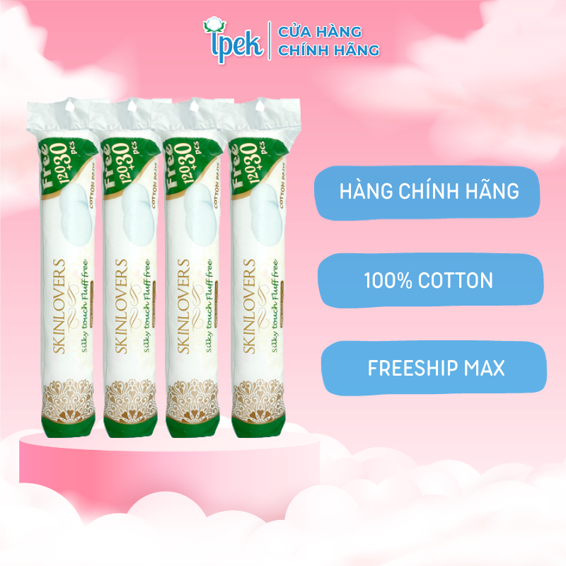 Combo4 bông tẩy trang skinlovers 120+30 miếng