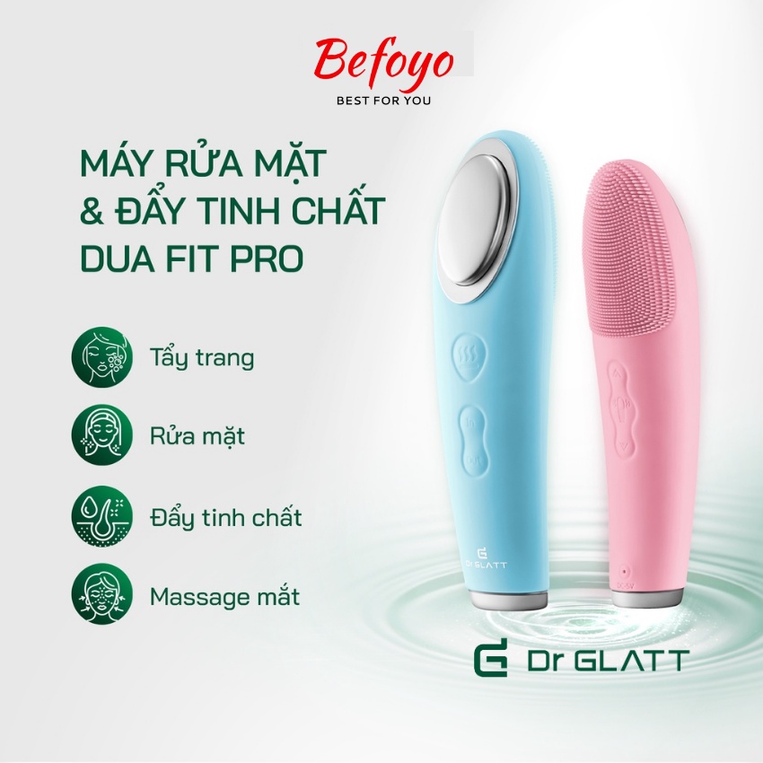 Máy rửa mặt dua fit pro dr glatt - 4 tính năng tẩy trang, làm sạch sâu, rửa mặt, đẩy tinh chất, massage mắt, lỗi 1 đổi 1