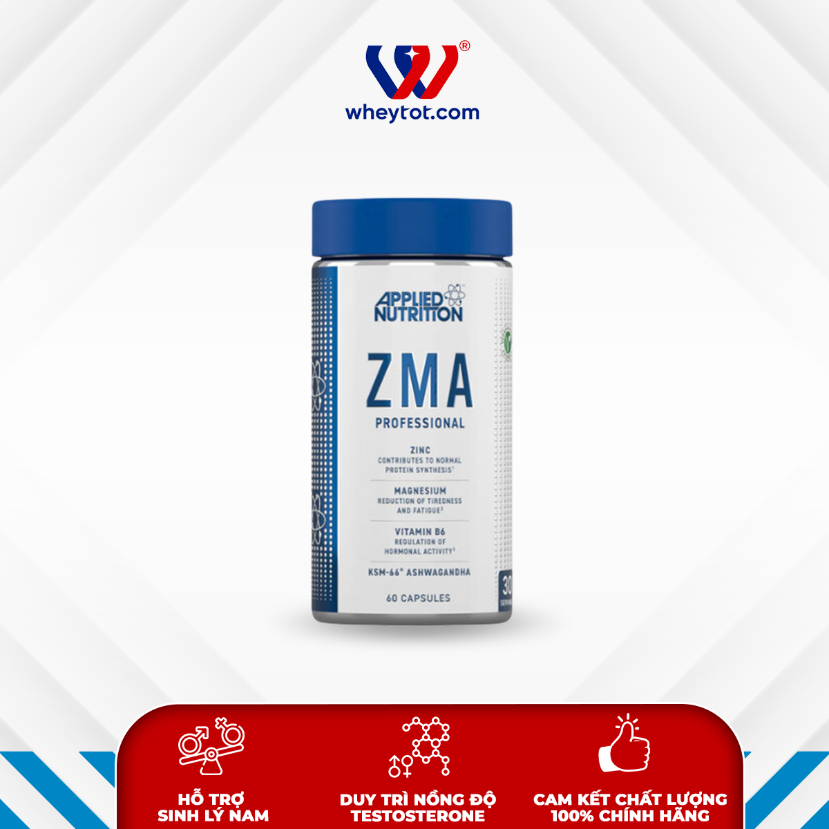 Viên uống bổ sung kẽm hỗ trợ tăng Testosteron Applied Nutrition Zma Pro 60 viên