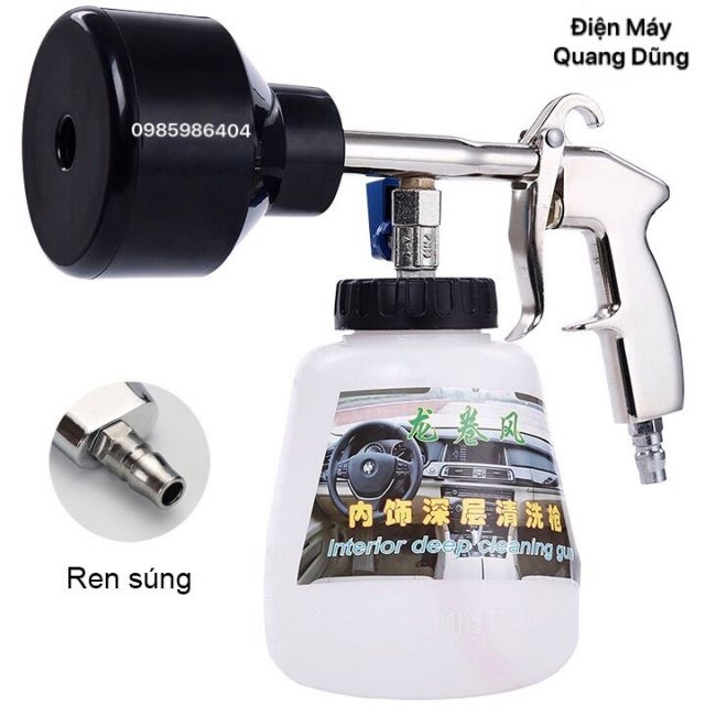 Súng phun tạo bọt tuyết kèm bình 1 lít rửa xe dùng cho máy nén khí - bình xịt bọt tuyết khí nén