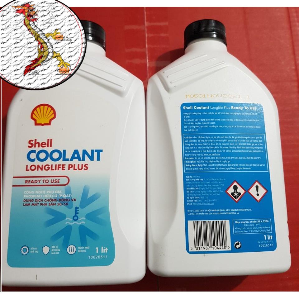 Nước làm mát Shell Coolant Longlife Plus là dung dịch làm mát cao cấp pha sẵn 1L, nước mát xe Shell chai 1L..