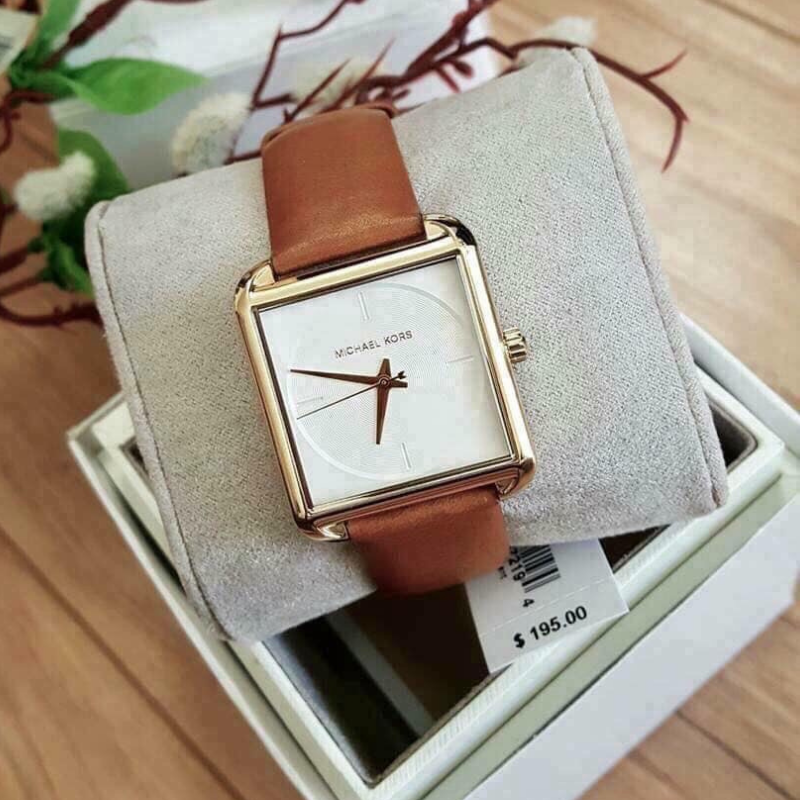 Đồng hồ nữ mặt vuông - đồng hồ nữ dây da michael kor$ mk2585 size 32mm - fullbox - đồng hồ nữ đẹp