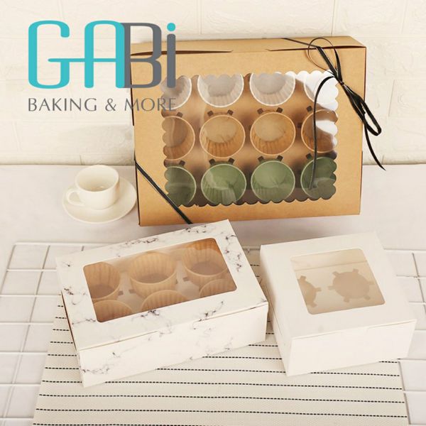 5 hộp cupcake không quai xách 2/4/6/12 ô
