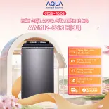 Máy giặt cửa trên Inverter AQUA 12kg  AWM12-BSR1K(BU) - Bảo hành 2 năm - Freeship toàn quốc