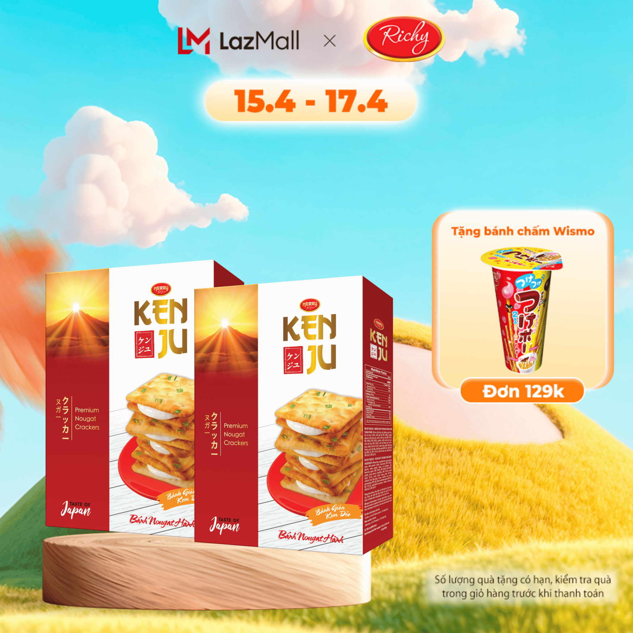Combo 2 Hộp bánh Kenju nougat 279g kem dẻo Richy