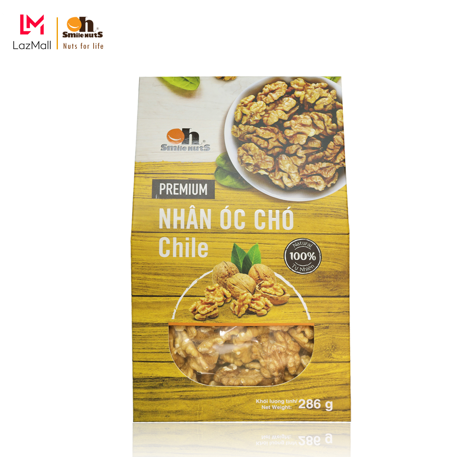 Nhân óc chó Chile Smile Nuts hộp 286g - Chilean Walnut Kernel 286g, cam kết rõ nguồn gốc, hoàn toàn thơm ngon