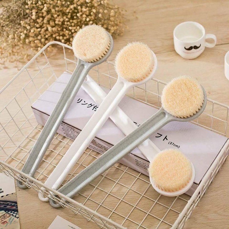 CÂY BÀN CHẢI BÔNG TẮM CỌ LƯNG NHẬT BẢN MUJI - CÁN DÀI - FULLBOX