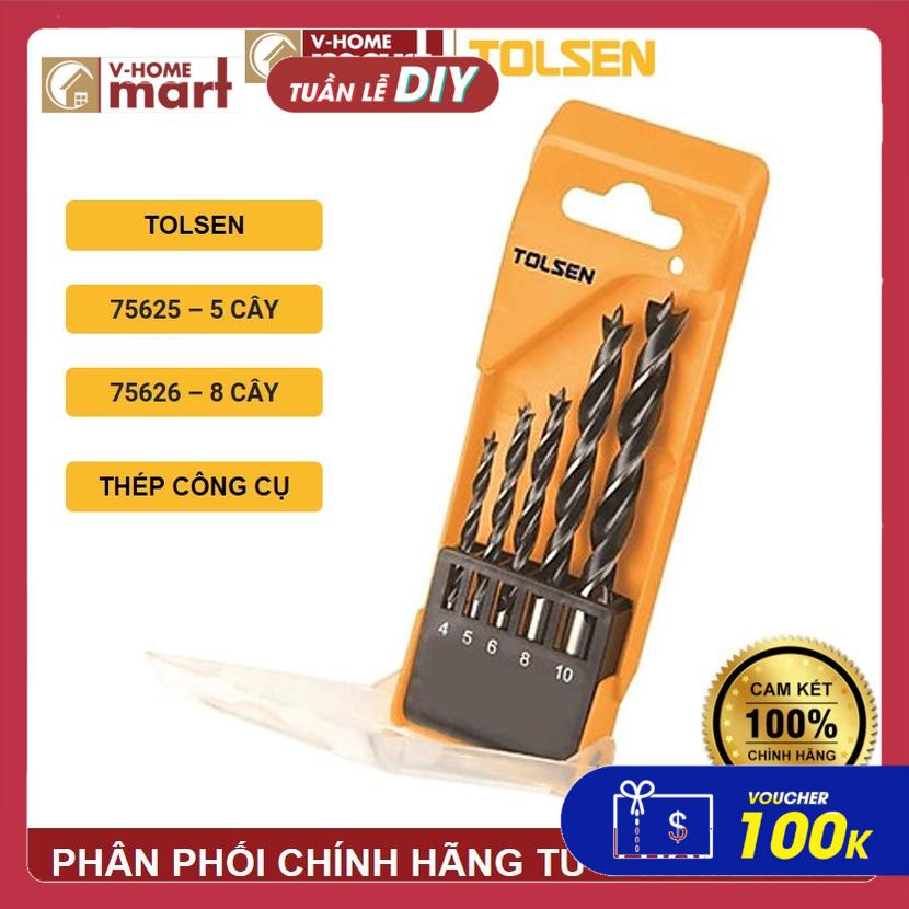 Bộ khoan gỗ 5 cây/ 8 cây tolsen 75625/ 75626 kích cỡ đa dạng - phân phối chính hãng bởi scg home