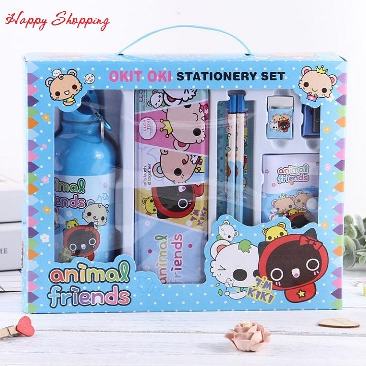 Bộ Dụng Cụ Học Tập 8 Món, Hộp Dụng Cụ Học Tập 8 Món Nhiều Mẫu Siêu Dễ Thương Cho Bé