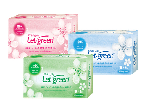 Khăn giấy hộp Let-Green 160 tờ
