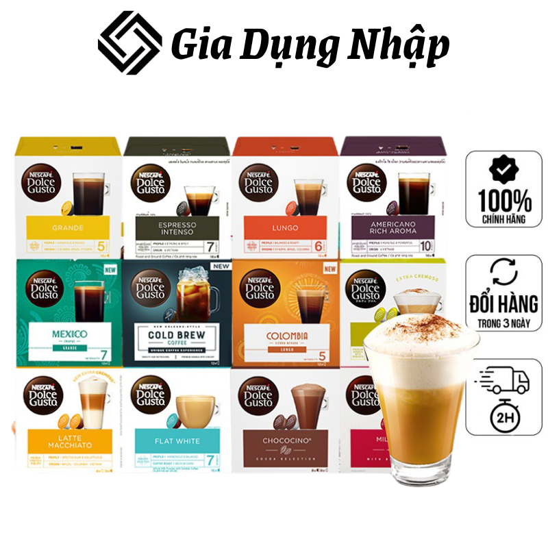 Cà phê viên nén nescafe dolce gusto, dolce gusto capsules, cà phê viên nén, ngon đúng vị, 1 hộp 16 viên, nhập khẩu đức