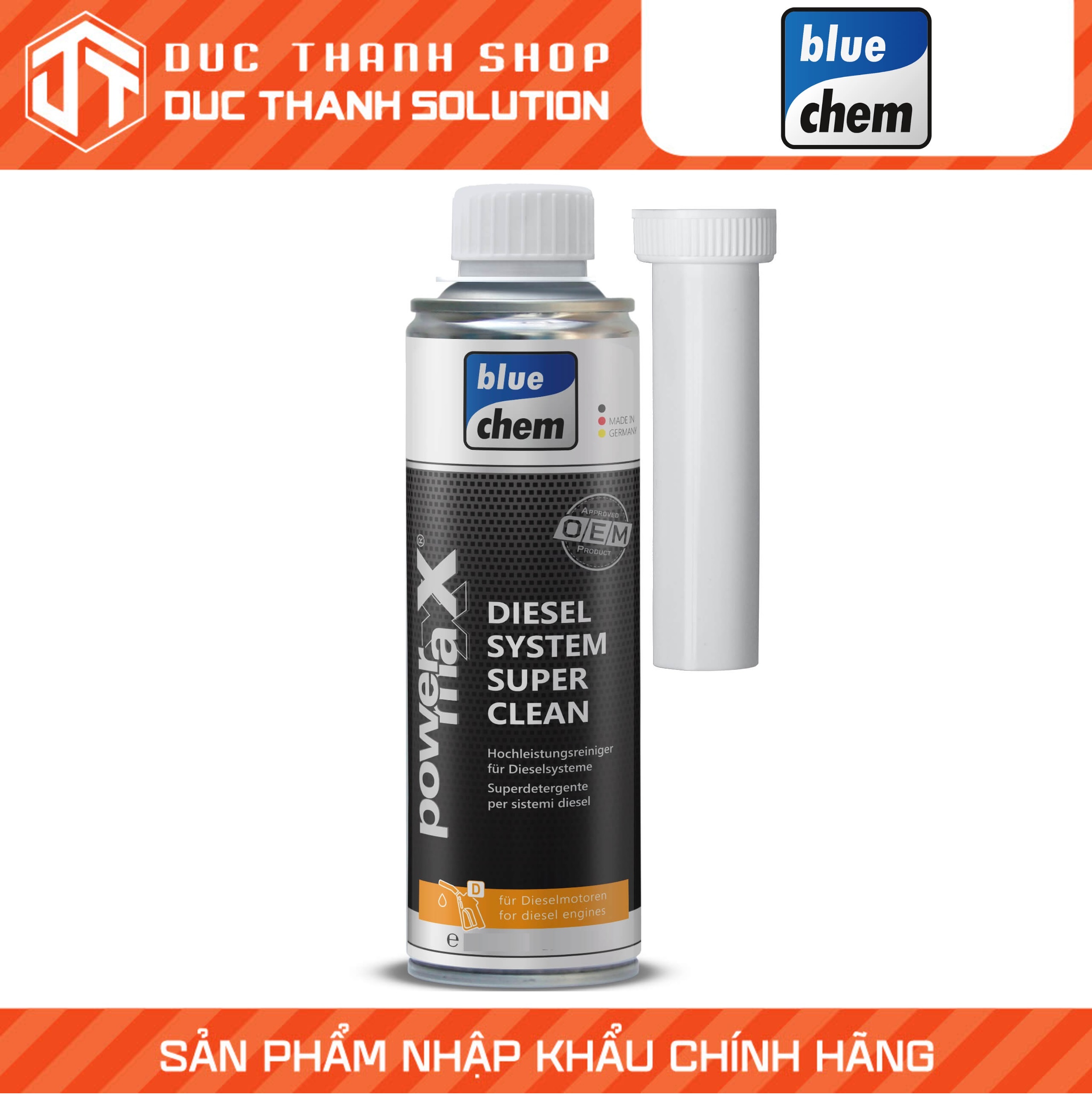 Vệ sinh làm sạch hệ thông nhiên liệu dầu Bluechem Diesel System Super Clean 350ml