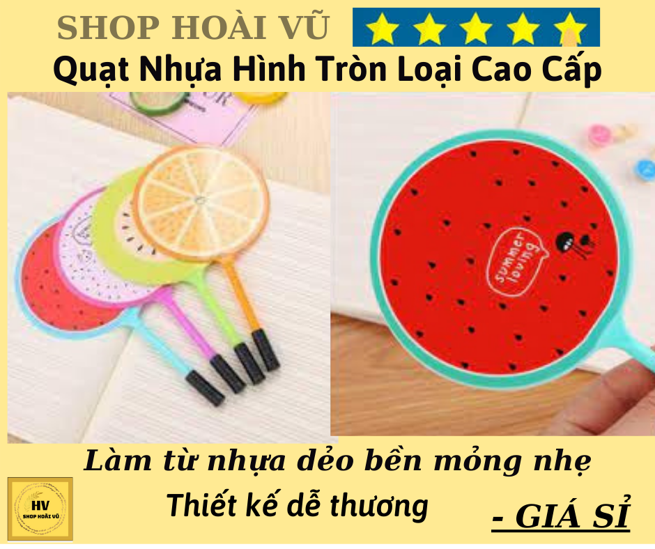 [HCM]Quạt Nhựa Hình Tròn Loại Cao Cấp (mẫu giao ngẫu nhiên) Shop Hoài Vũ