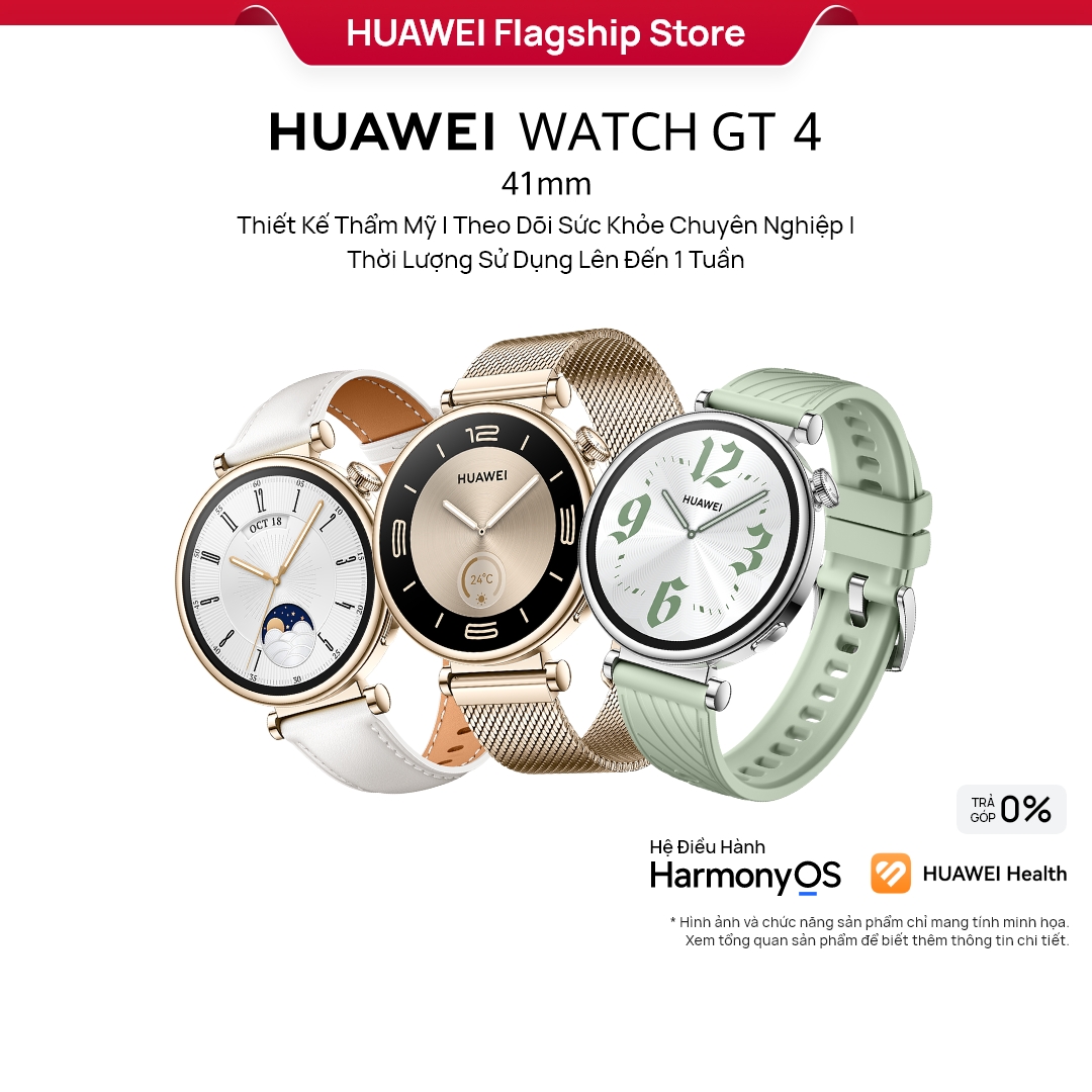 HUAWEI WATCH GT 4 41mm Đồng Hồ Thông Minh | Thiết Kế Thẩm Mỹ | Theo Dõi Sức Khỏe Chuyên Nghiệp| Thời Lượng Sử Dụng Lên Đến 2 Tuần