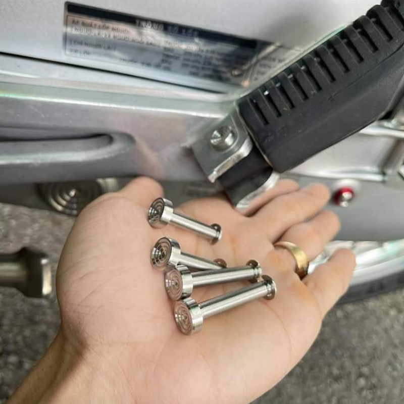 ( DÀI 6LY40 ) Bộ cốt xỏ gác chân sau chất liệu inox 304 mẫu v2 sử dụng cho các dòng xe WAVE, DREAM, FUTURE LED