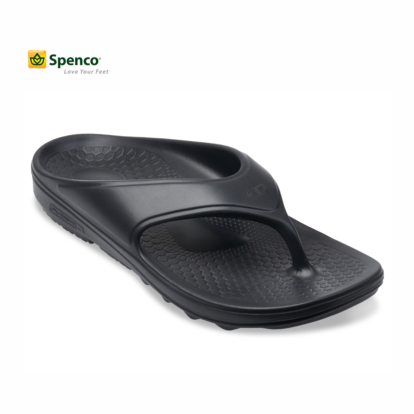 Men Spenco Fusion II Black sandals