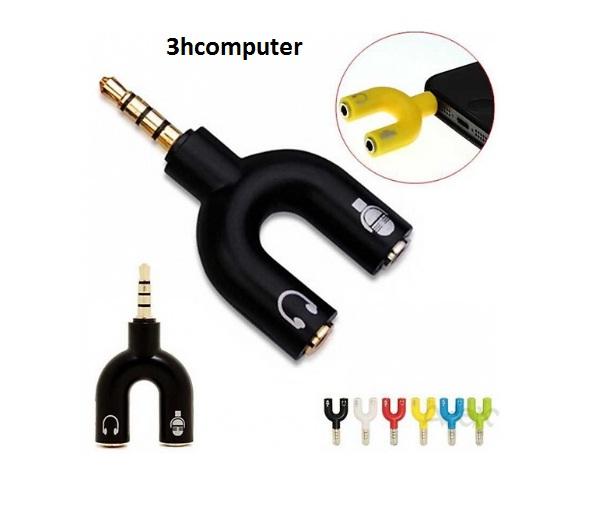 ĐẦU CHIA JACK 3.5MM RA 2 LỖ MICRO VÀ PHONE HÌNH CHỮ U -OTG 3