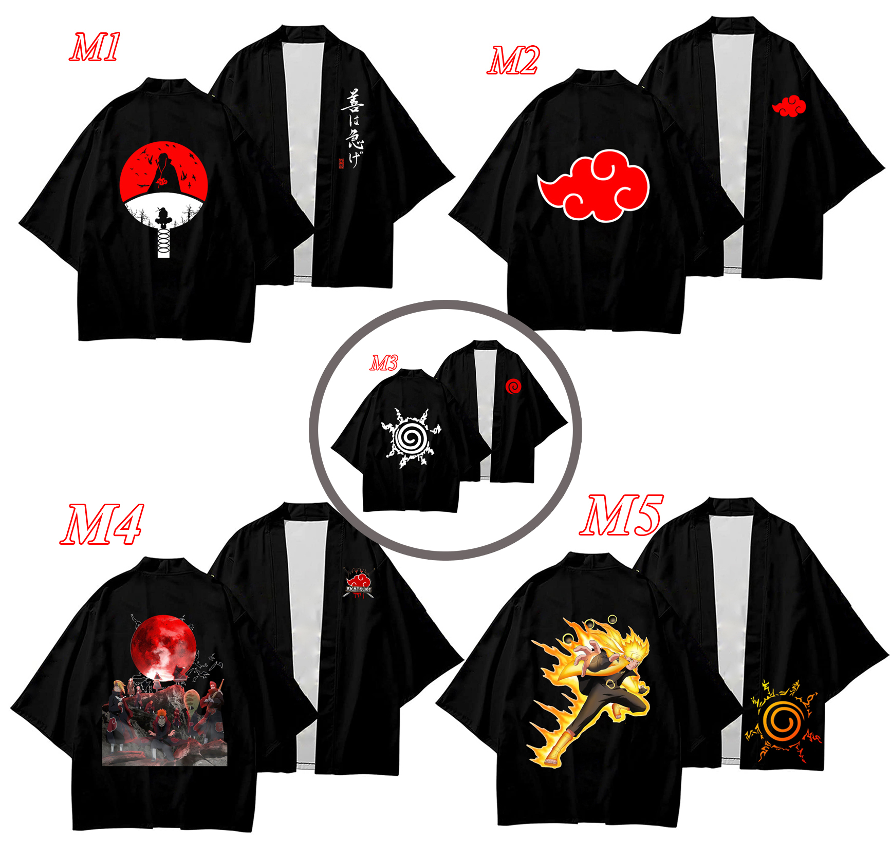 áo Naruto, áo kimono Naruto phong cách Nhật Bản, áo Uzumaki, áo akatsuki, áo Uchiha Unisex hàng cao cấp