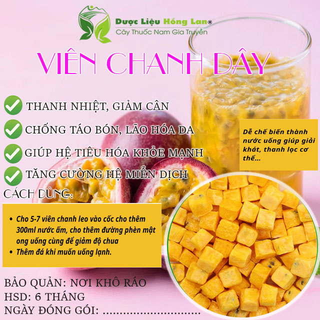 100g Viên Chanh Dây Leo sấy lạnh thăng hoa [Dùng cho các loại trà detox, trang trí thức uống, bánh ngọt,...]