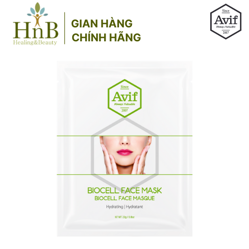 Combo 10 Miếng Mặt Nạ Sinh Học Dưỡng Ẩm Da Chuyên Sâu Avif Biocell Hydrating Face Mask