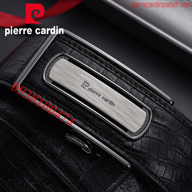 Thắt lưng Pierre Cardin chính hãng dây da dập vân cá sấu khóa tự động giấu dây PCJ1110