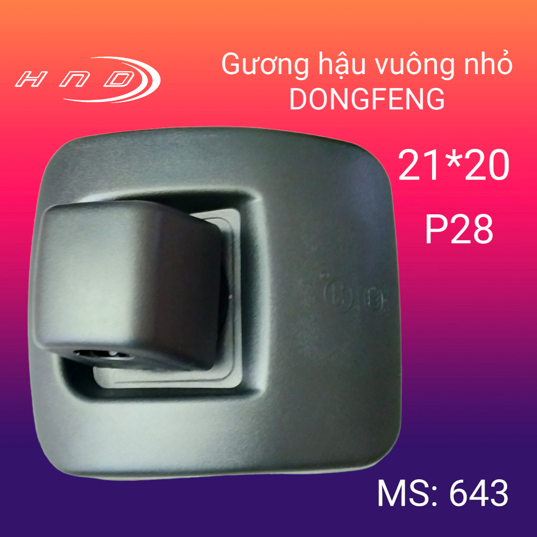 Gương hậu xe tải Dongfeng tianjin, loại gương vuông nhỏ, MS:643