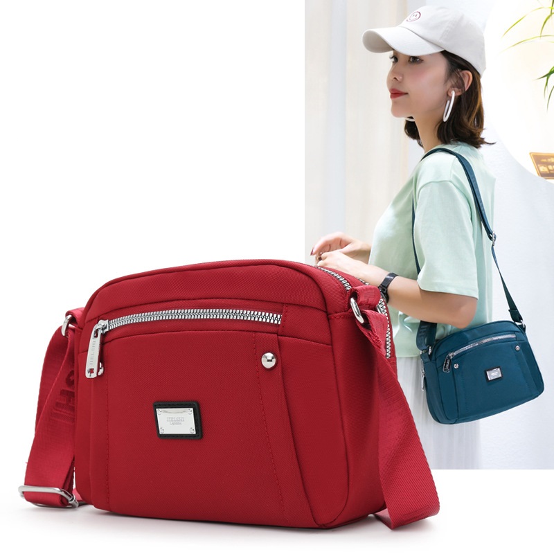 Túi đeo chéo, đeo vai nữ size 22 cm nhiều ngăn, vải chống thấm nước TUI-10