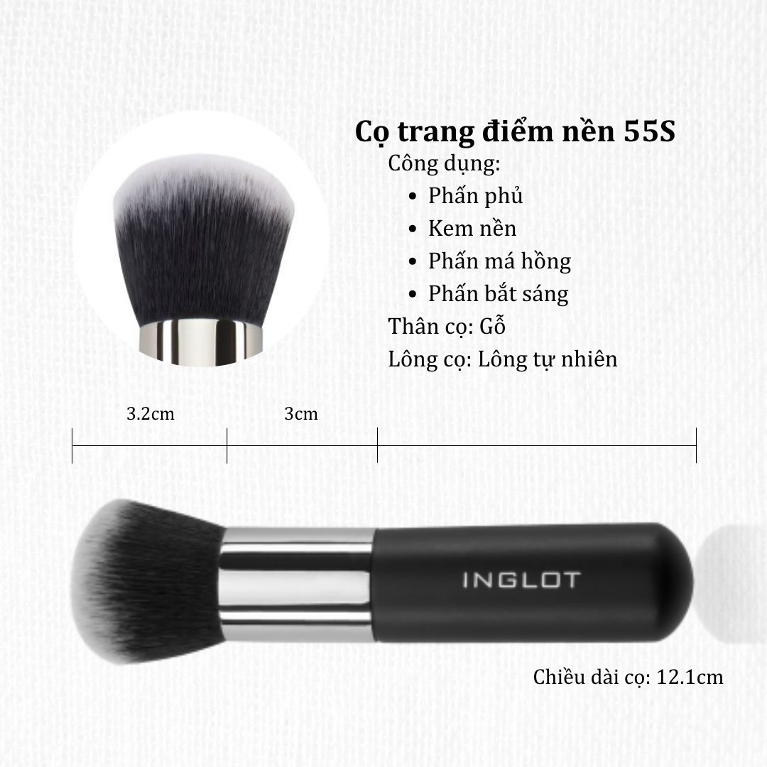Cọ trang điểm đa năng dùng cho tán nền, phấn phủ và má hồng Makeup Brush 55S Inglot