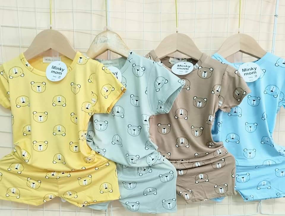 Combo 5 bộ minky mom cộc tay cho bé 6-17kg