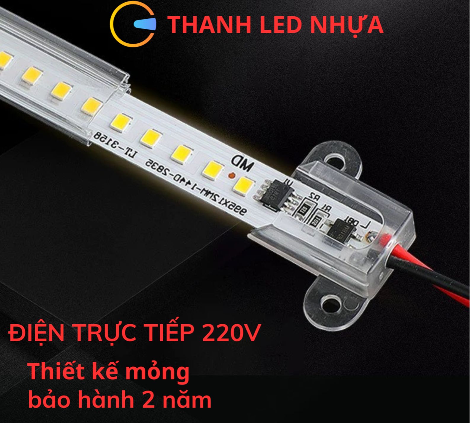 Bộ 5 cây -thanh led bọc nhựa 220v 0.5m - 1m , có sẵn 2 đầu kết nối , đèn trang trí , tiết kiệm điện năng lượng