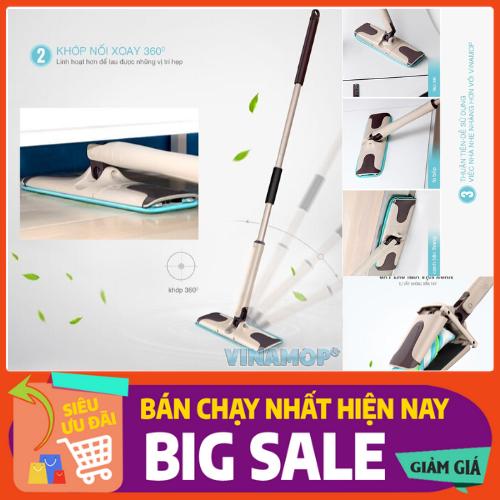 Cây lau nhà tự vắt vặn xoắn VINAMOP FC53 - Thiết kế thông minh, không phải dùng tay vắt