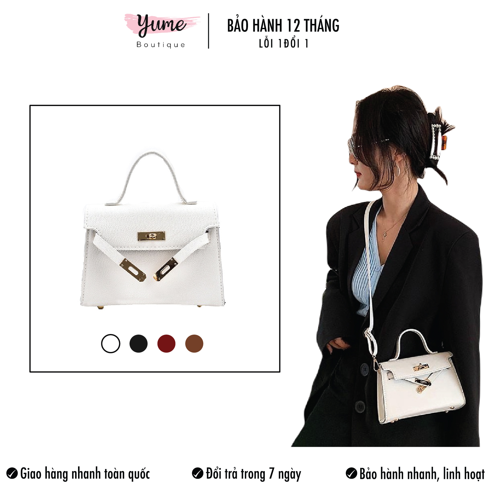 Túi Đeo Chéo Nữ HM Phong Cách Hàn Siêu Xinh Dễ Phối Đồ Size 19 HM68