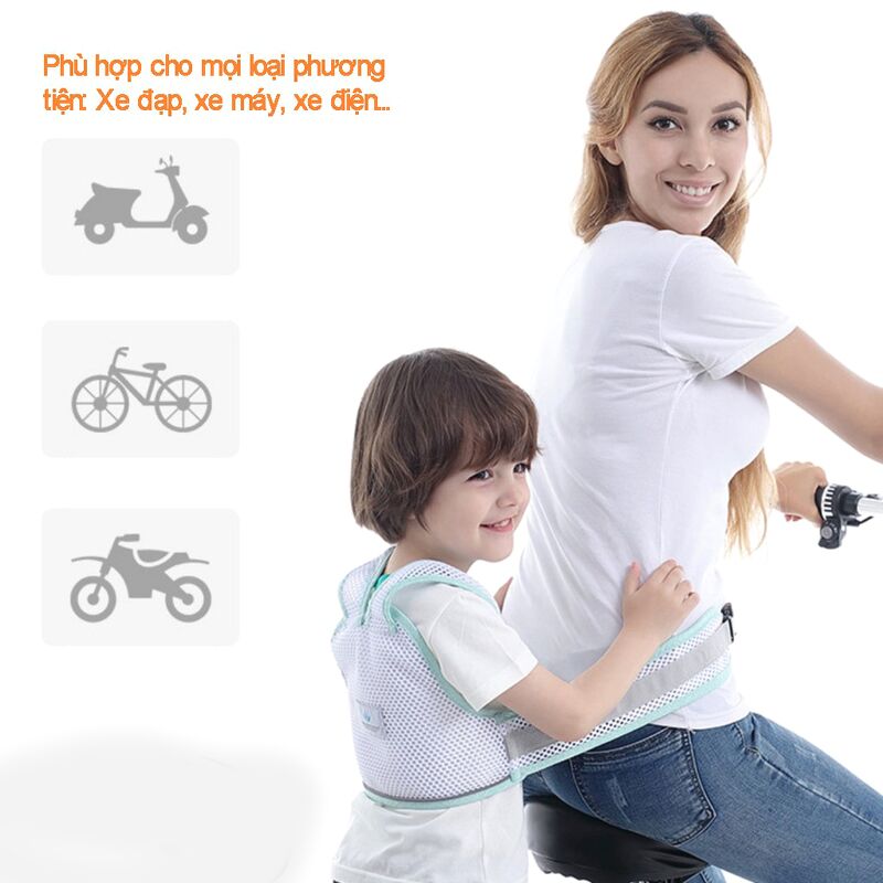 Đai Đi Xe Máy Cho Bé Dạng Lưới THOÁNG MÁT/ Đai ngồi xe máy/ Đai lưới cho bé