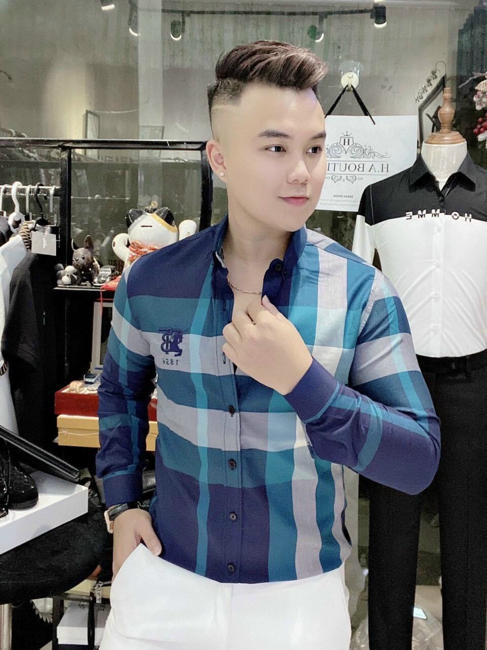 Áo sơ mi nam tay dài kẻ sọc khuya cài lịch lãm trẻ trung cực đẹp