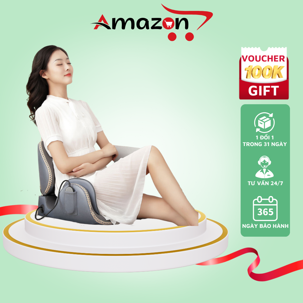 Đệm ghế massage thư giãn thắt lưng mông đùi cao cấp, máy mát xa lưng eo hông đùi gia đình
