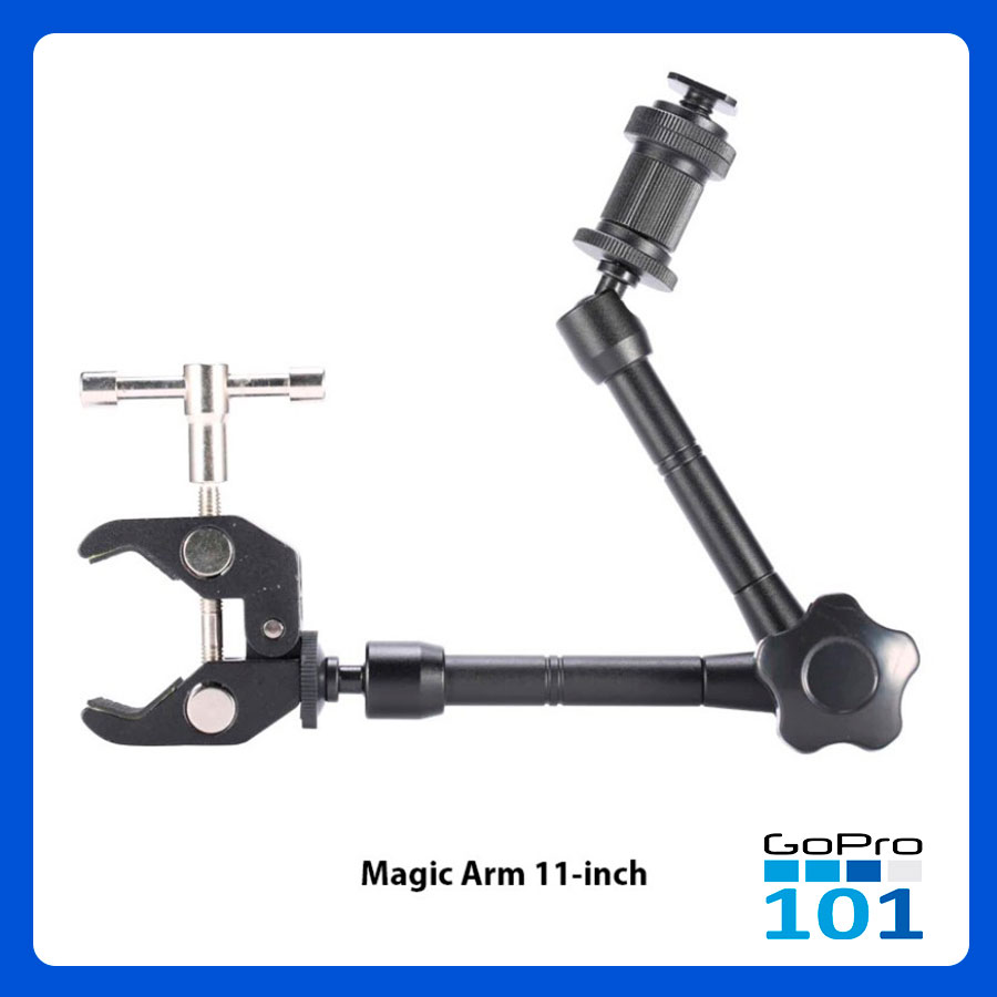 Tay magic arm 11" xoay đa chiều kèm kẹp càng cua dùng cho các loại action cam, máy ảnh, gopro - gopro101