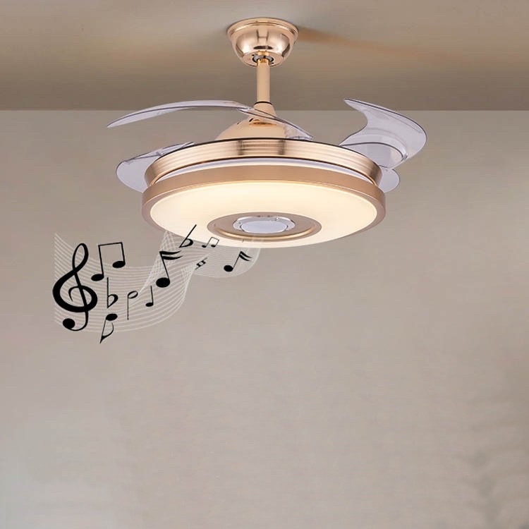 Quạt trần giấu cánh + có đèn trang trí + Có loa bluetooth trên quạt + Tặng điều khiển từ xa