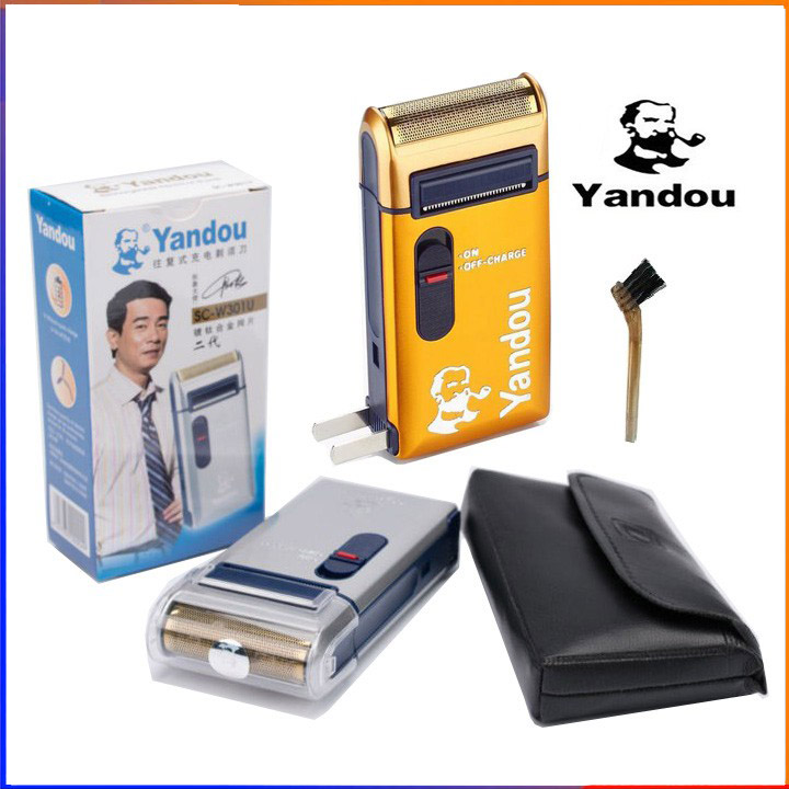 Máy cạo râu Yandou lưỡi dao sắc bén Kèm bao da chổi vệ sinh bảo hành 1 đổi 1