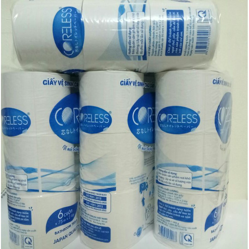 Combo 4 Bịch Giấy Vệ Sinh Coreless Không Lõi Cao Cấp Xuất Nhật