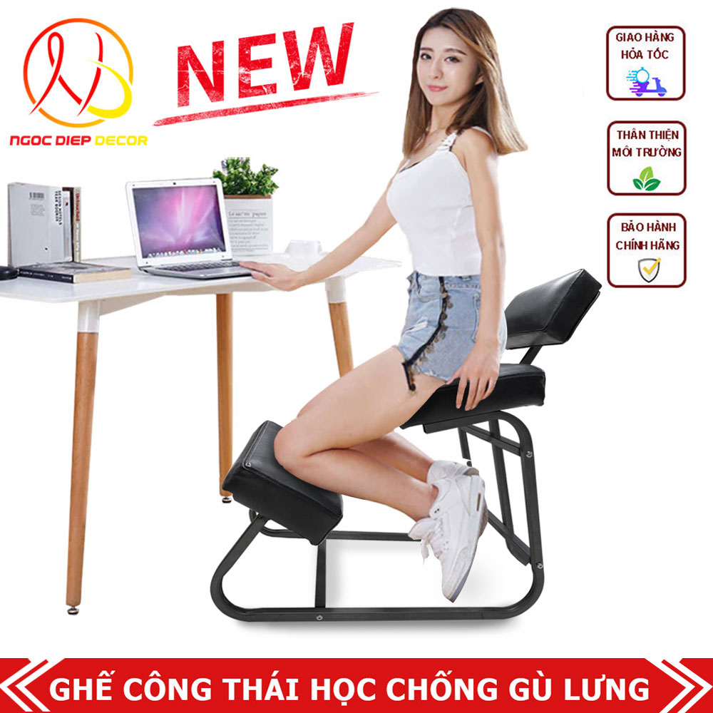 Ghế quỳ văn phòng sửa tư thế bảo vệ cột sống, chống gù lưng, ghế công thái học khung thép sơn tĩnh đ