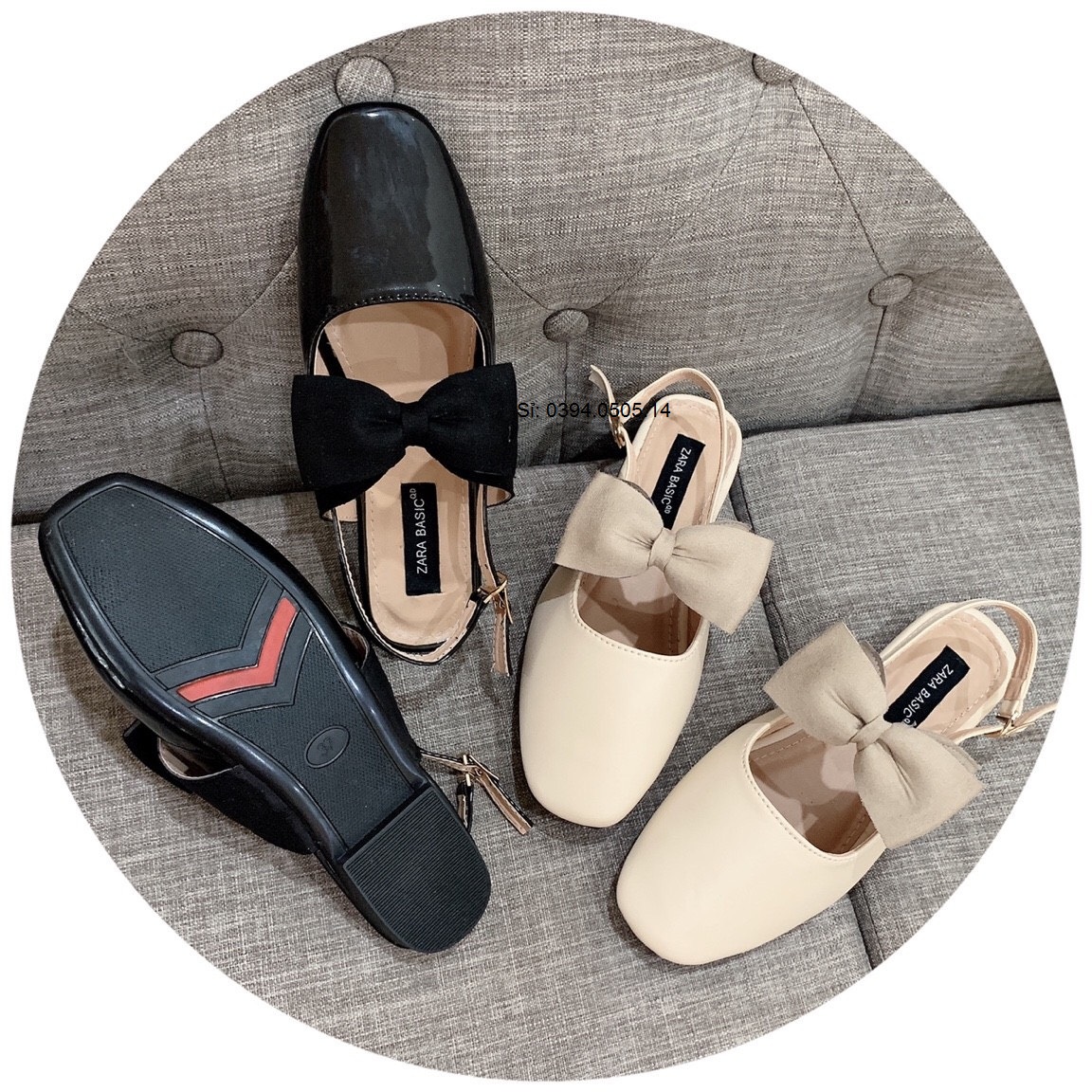 Gìay búp bê ♥️ freeship ♥️ giày sandanl tiểu thư nơ da bóng hottrend
