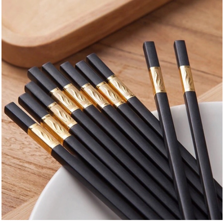 Set 10 đôi đũa mạ vàng