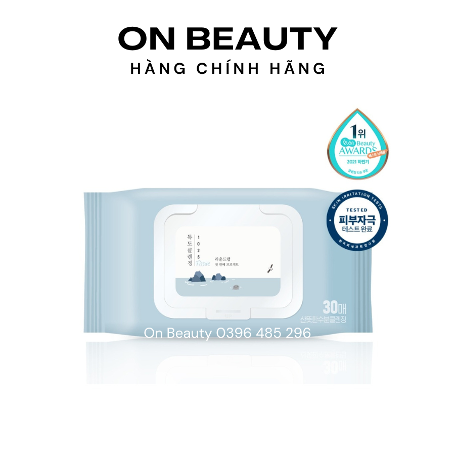 Khăn ướt tẩy trang Round Lab tiện lợi 30 tờ Round Lab 1025 Dokdo Cleansing Tissue
