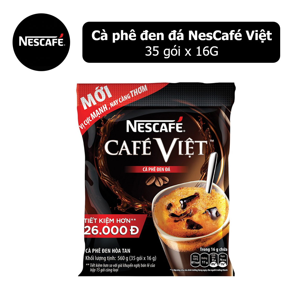 Cà phê đen đá nescafé café việt - hộp 560g - 12411386