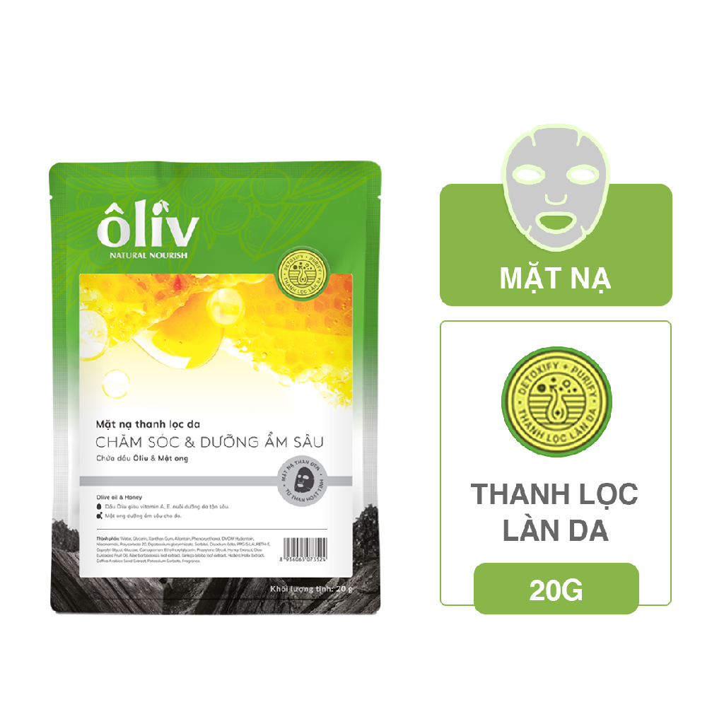 Mặt nạ oliv thanh lọc da mật ong dưỡng ẩm sâu 20g